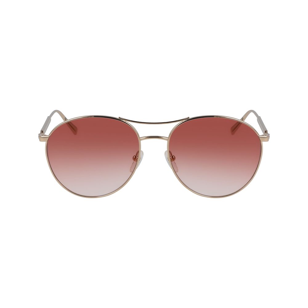 Gafas de sol de metal dorado rosa