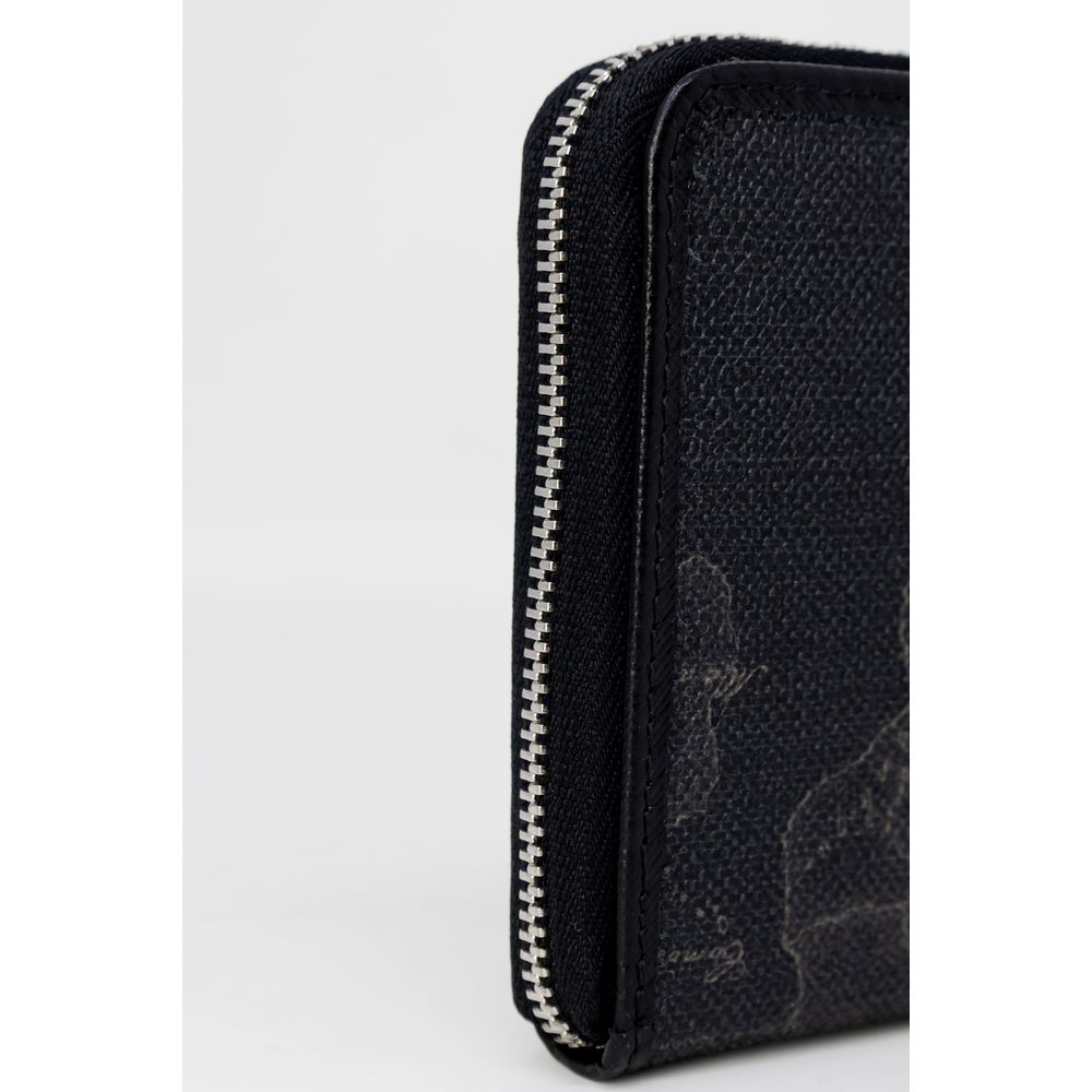 Geo Black Large Zipped Wallet