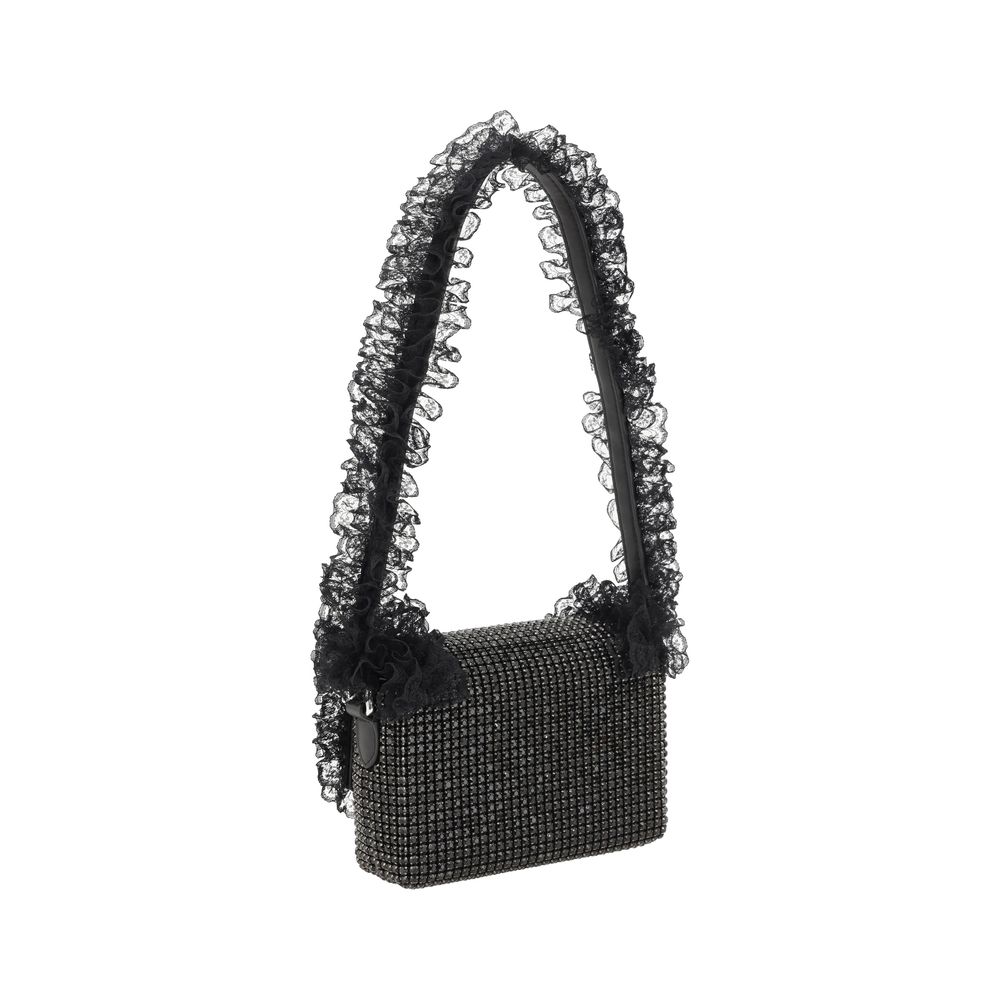 Bolso de hombro de encaje de cristal
