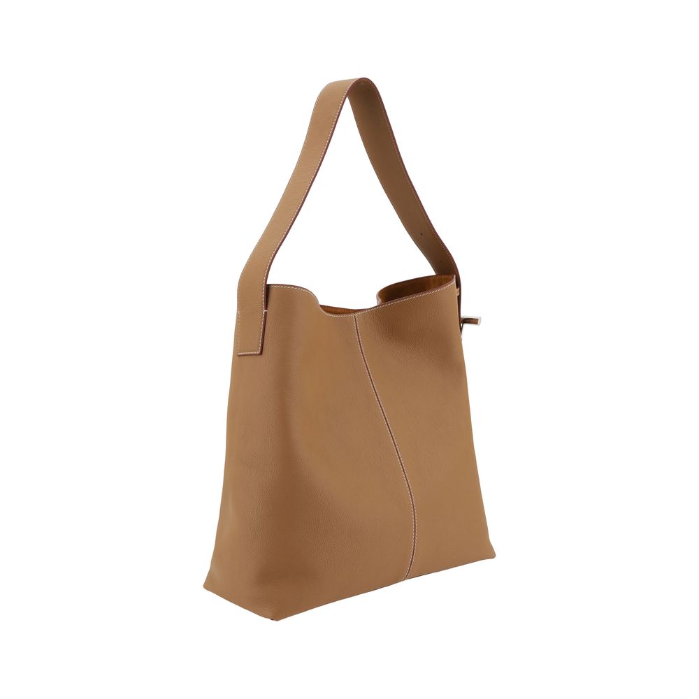 T-Bar Sling Shoulder Bag in Tan