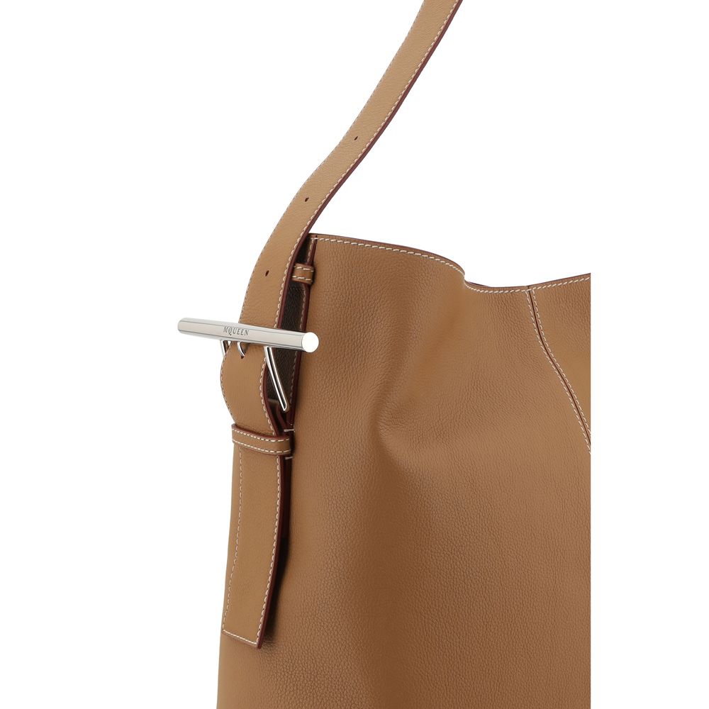 T-Bar Sling Shoulder Bag in Tan