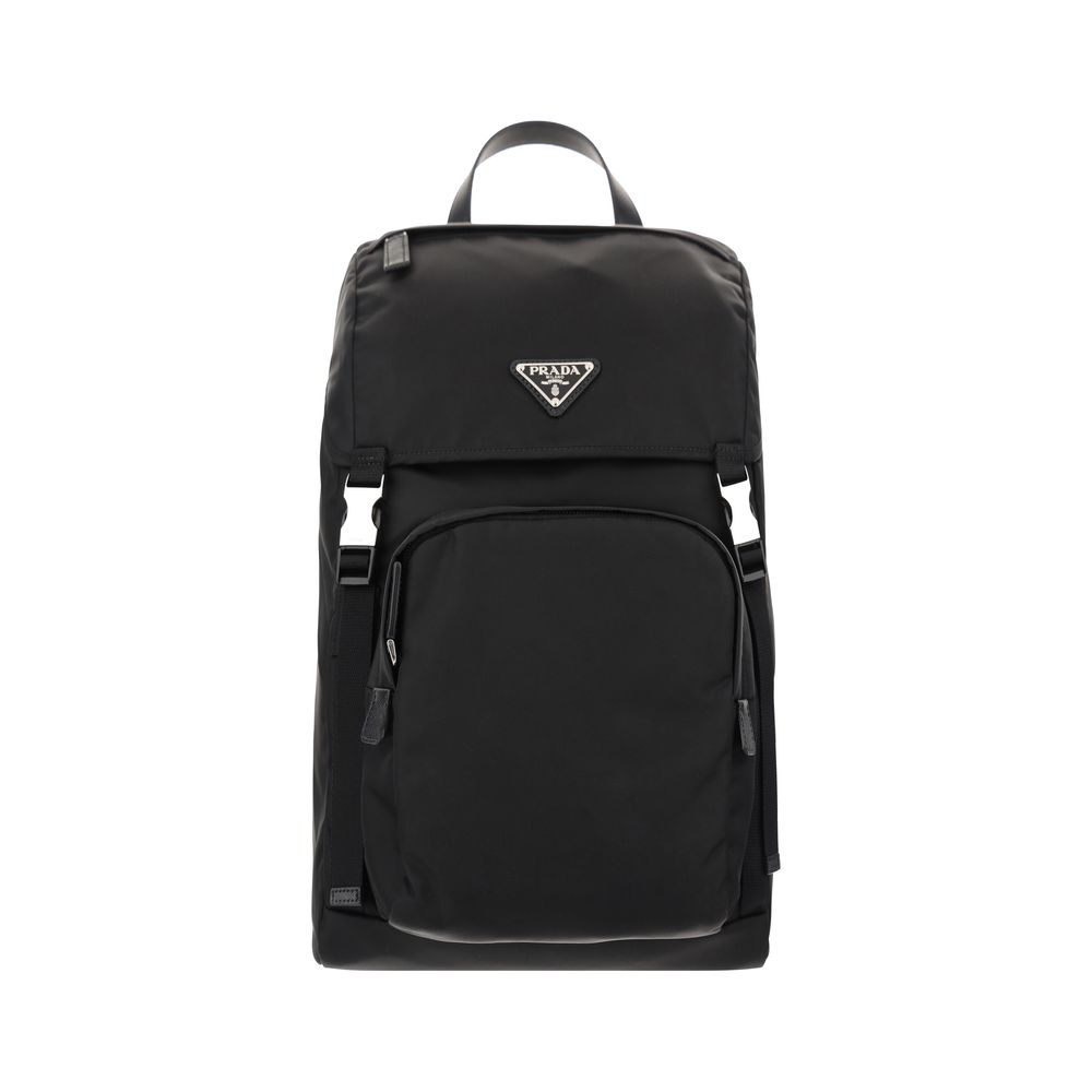 Re-Nylon and Saffiano Leather Backpack