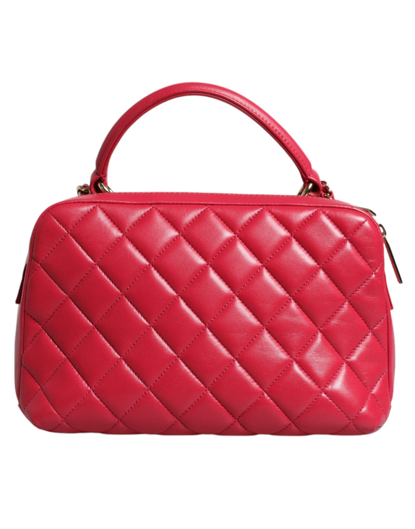 Pink Seal Matelassé Chain CC Lamb Skin Leather Bag