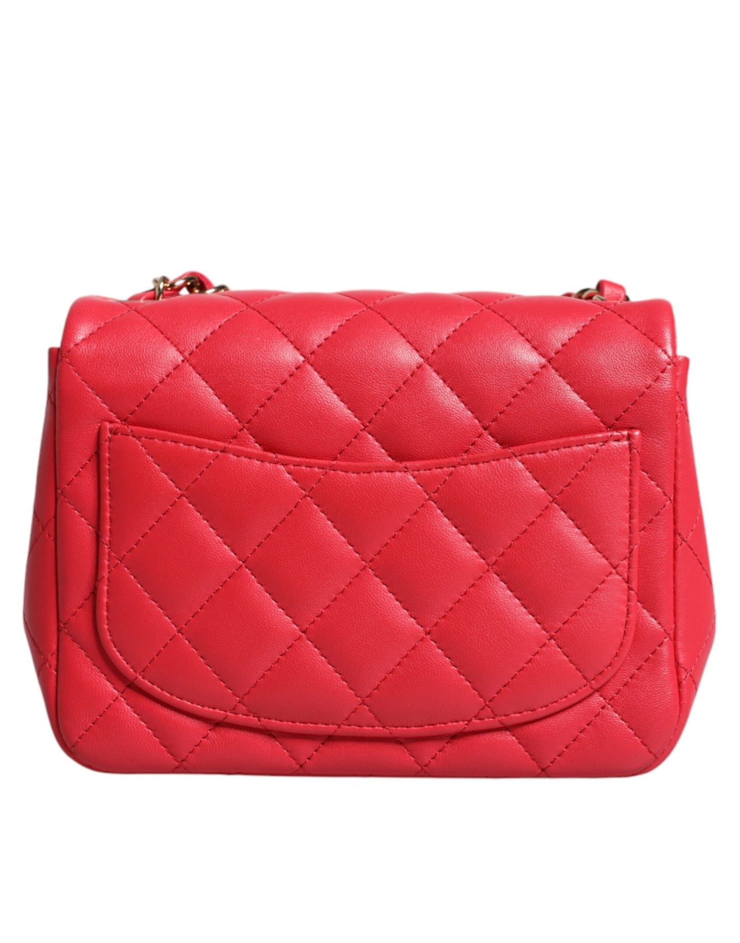 Mini sac à main rose en cuir d'agneau matelassé avec chaîne et épaule