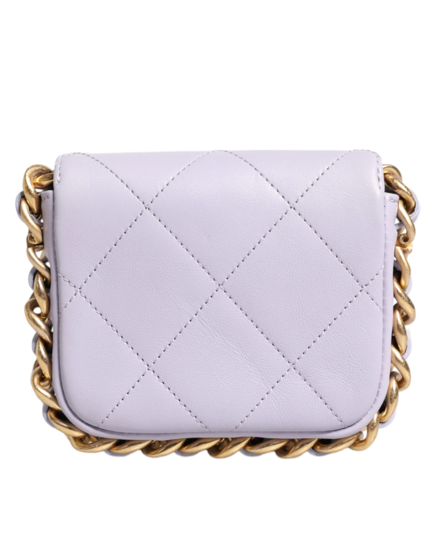 Quilted Calfskin Framing Chain Flap Mini Crossbody Bag