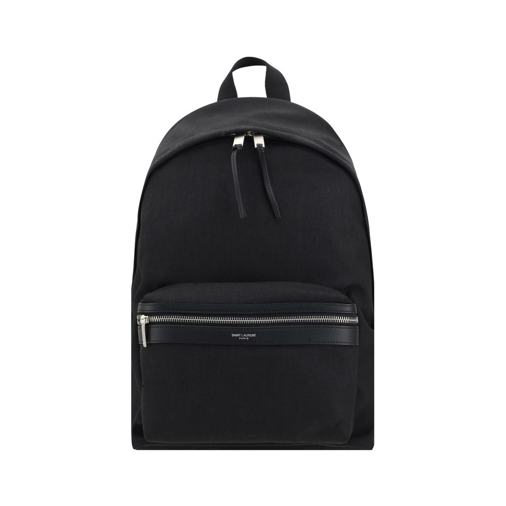 City Backpack in Canvas, Nylon and Leather