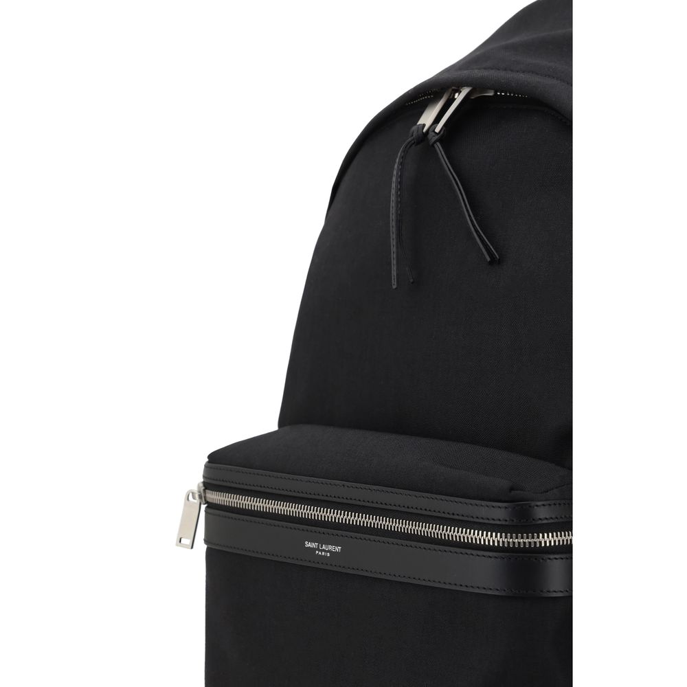 City Backpack in Canvas, Nylon and Leather