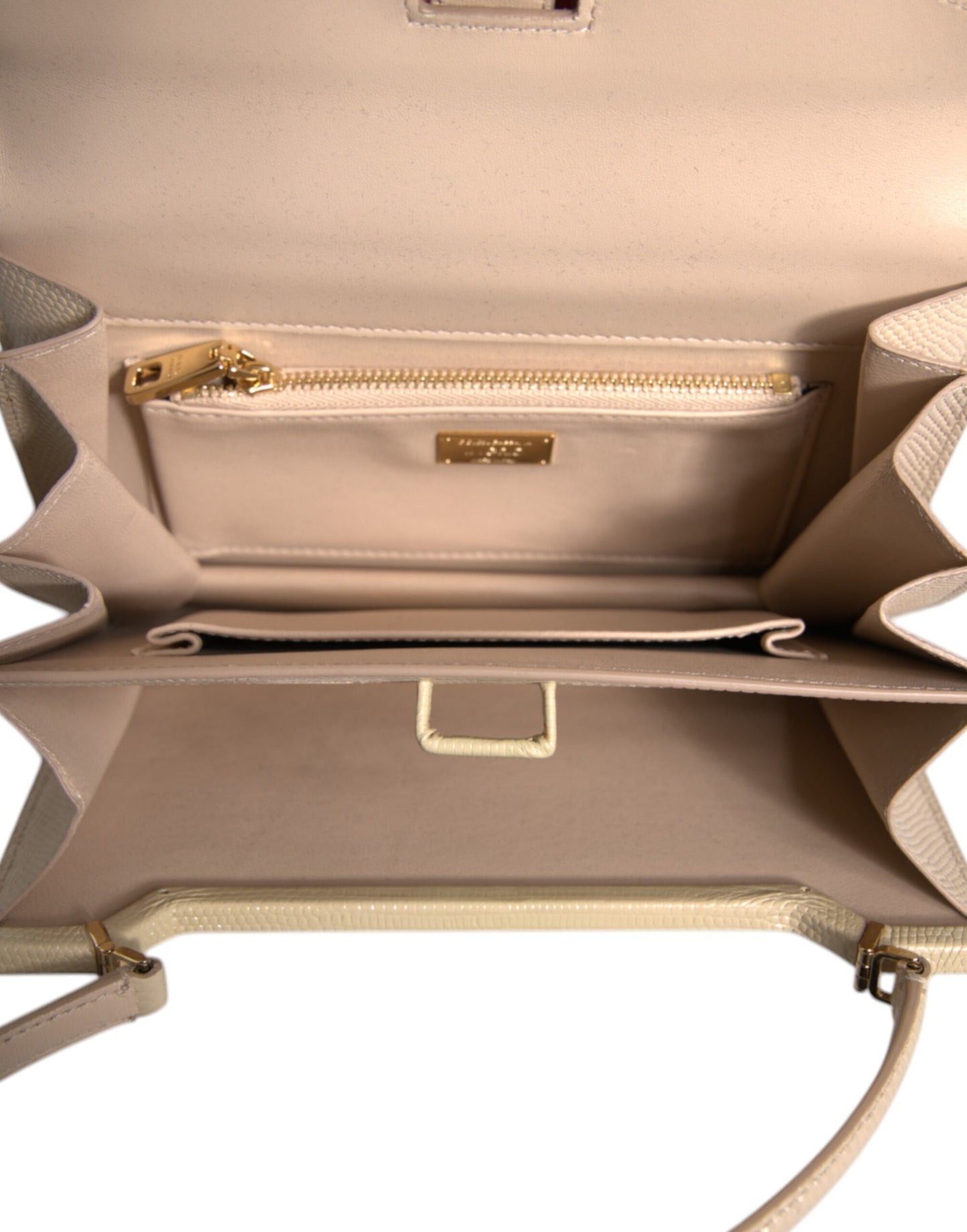 Sac à bandoulière Ingrid en cuir beige avec poignée supérieure