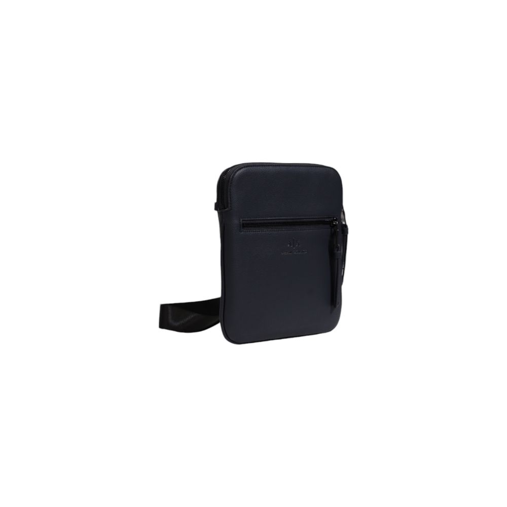 Semi-Rigid Flat Shoulder Bag with External Pocket