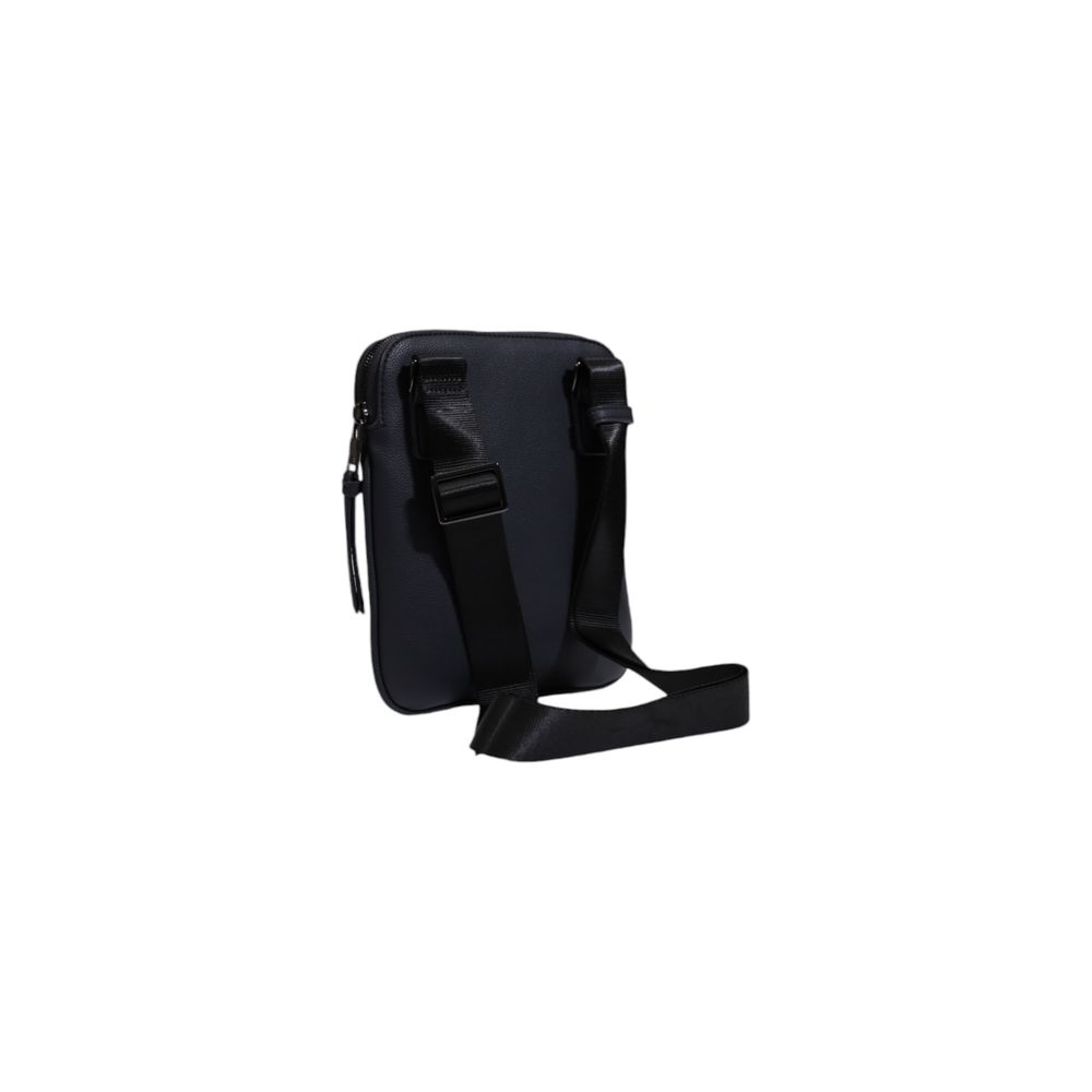 Semi-Rigid Flat Shoulder Bag with External Pocket