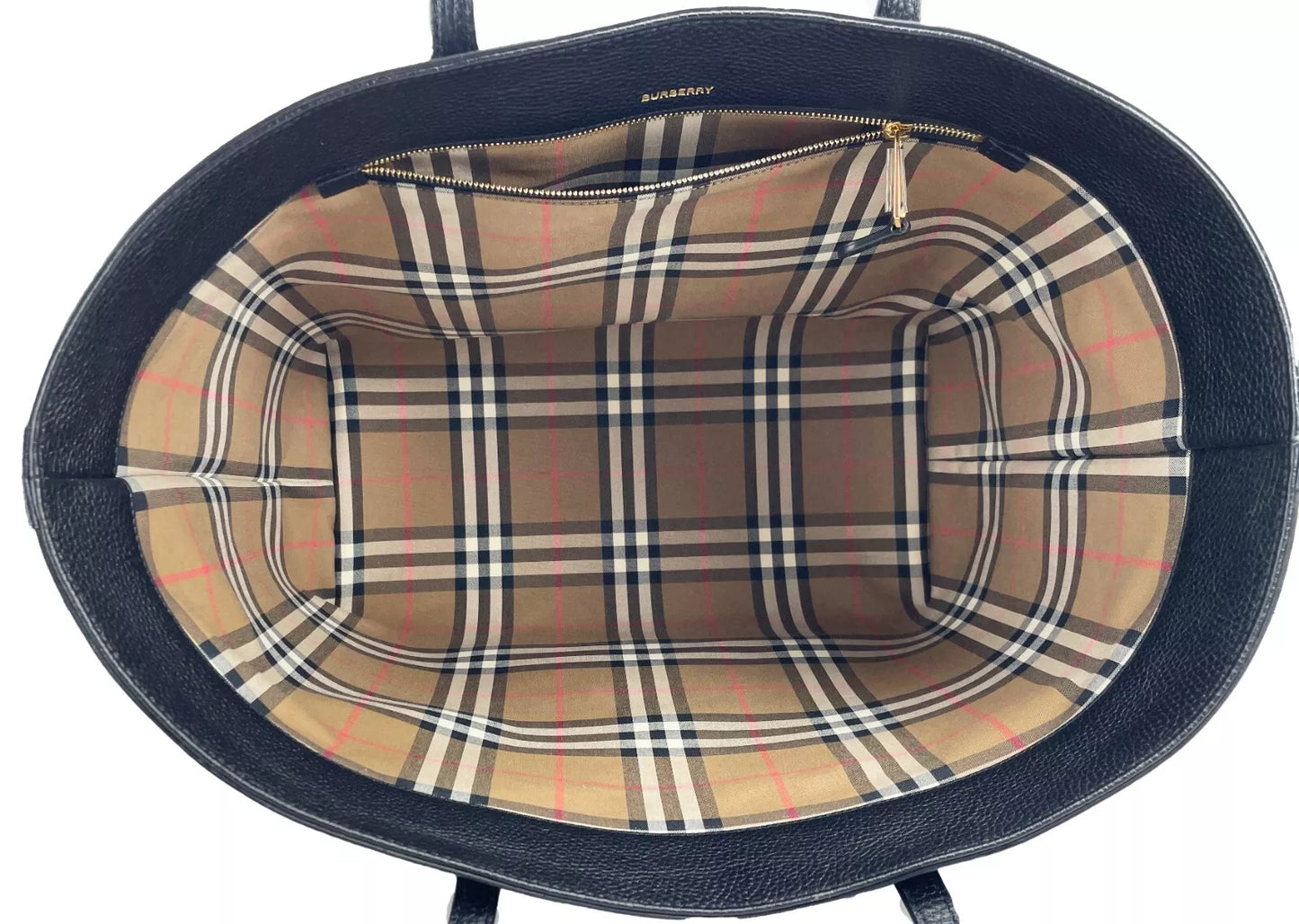 Sac fourre-tout noir en cuir grainé de taille moyenne