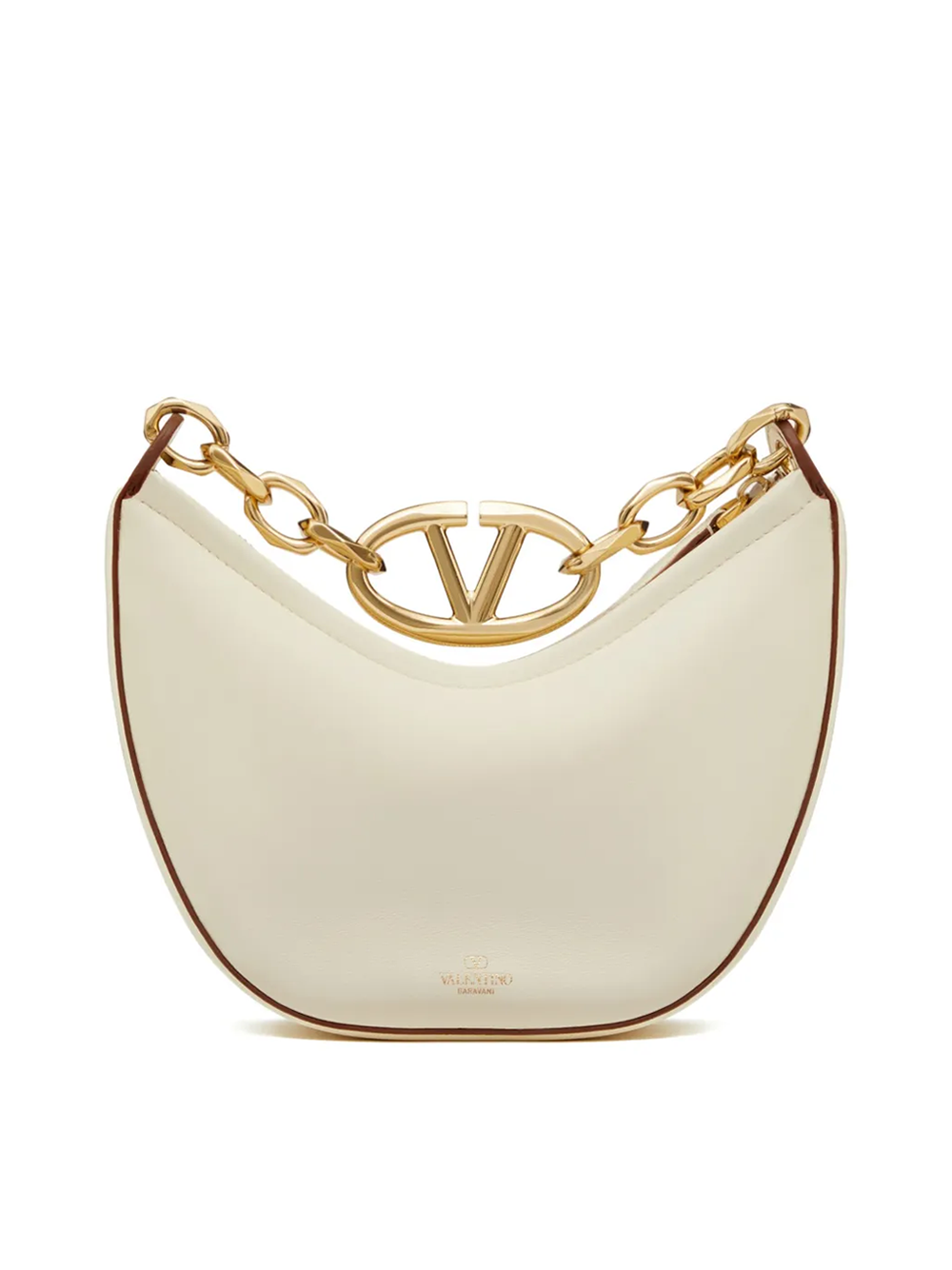 Bolso de hombro Hobo Vlogo mini de piel color marfil