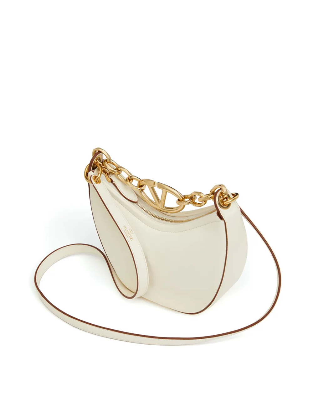 Bolso de hombro Hobo Vlogo mini de piel color marfil