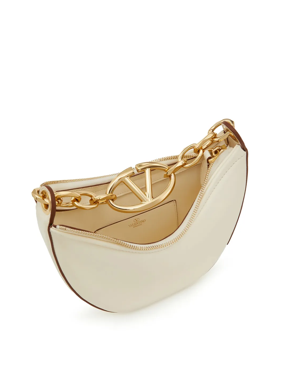 Bolso de hombro Hobo Vlogo mini de piel color marfil