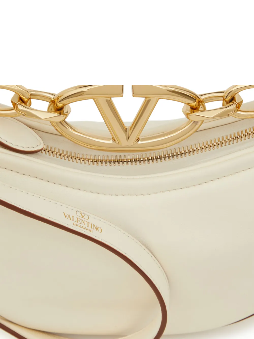 Bolso de hombro Hobo Vlogo mini de piel color marfil