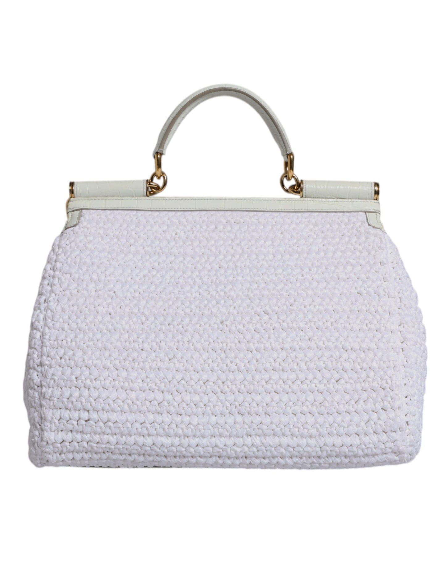 Sicily Handbag in Leather and Raffia