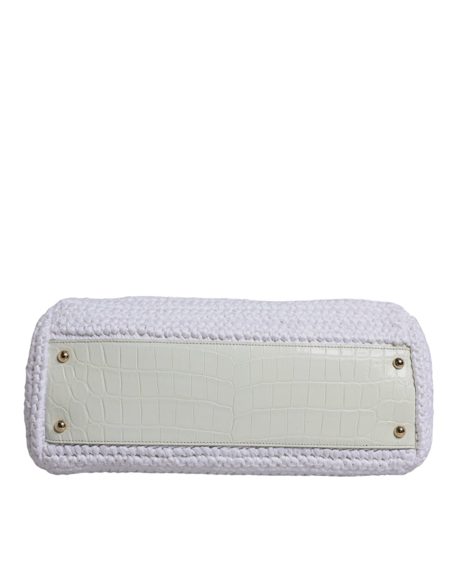 Sicily Handbag in Leather and Raffia