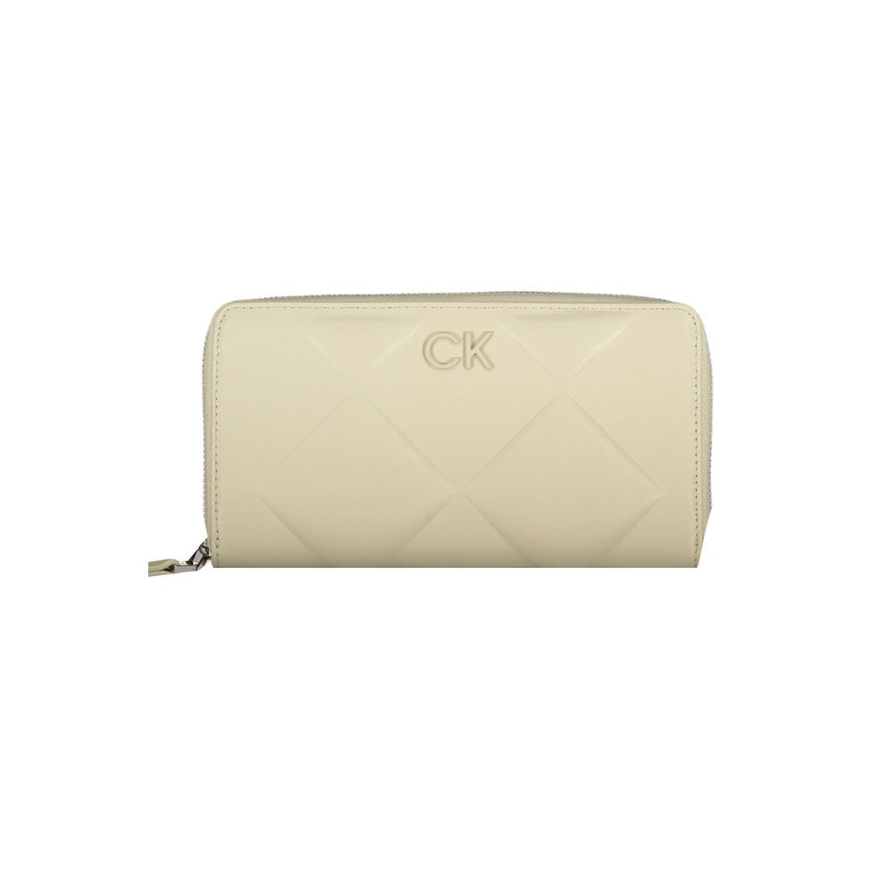 Portefeuille en polyester beige