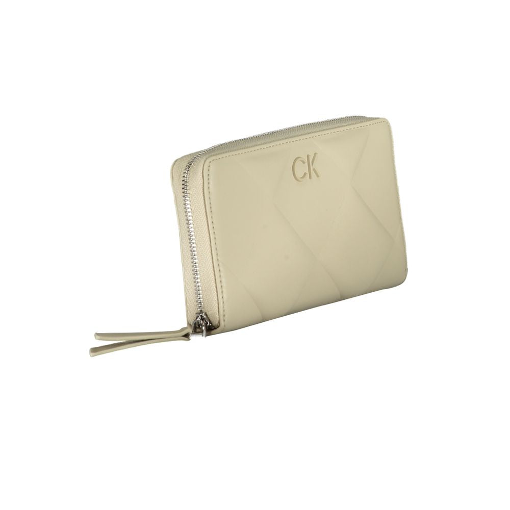 Portefeuille en polyester beige