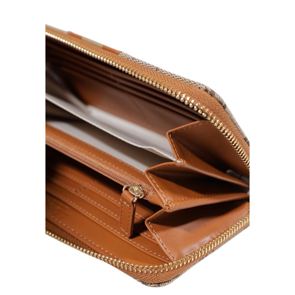 Portefeuille en polyester beige