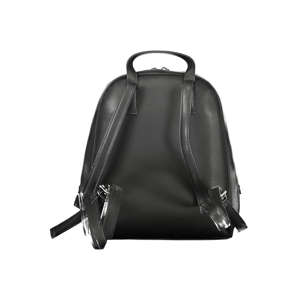 Sac à dos noir en polyester pour femme