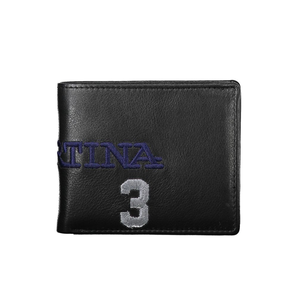 Cartera de cuero negra para hombre
