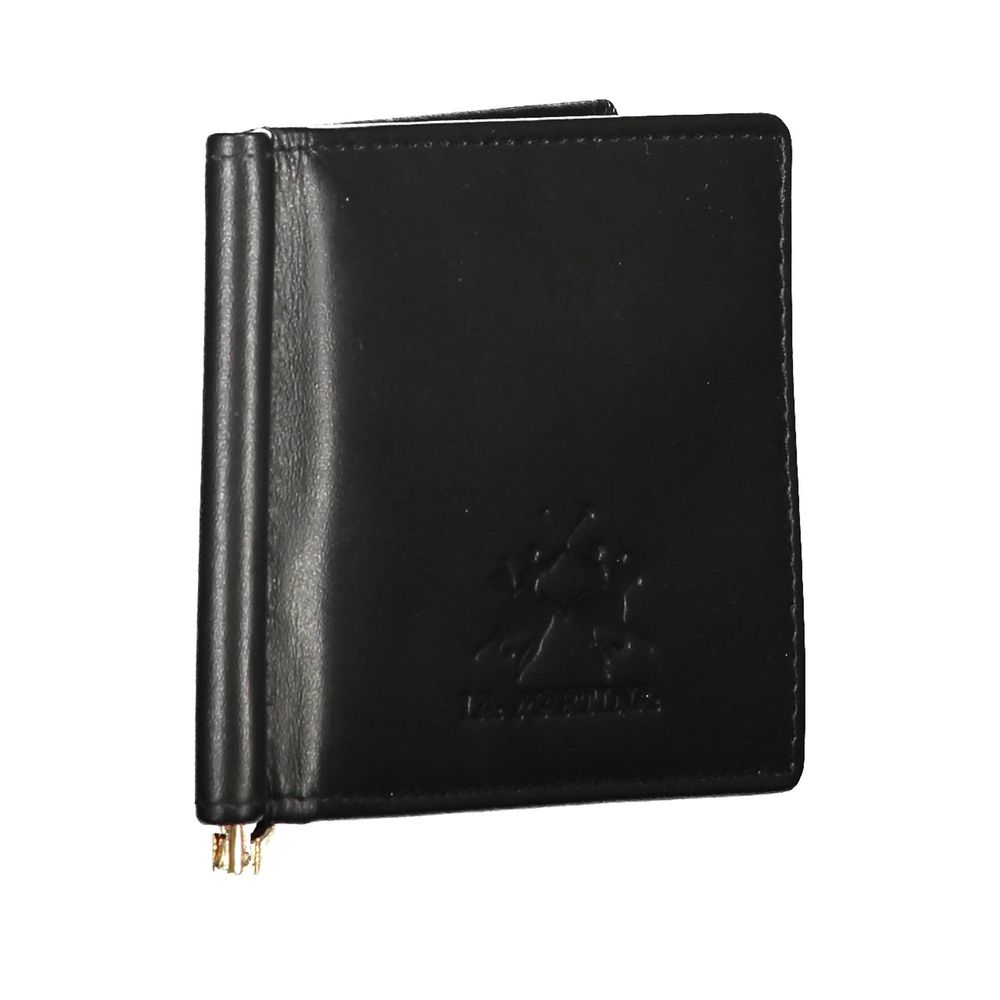 Cartera de cuero negra para hombre