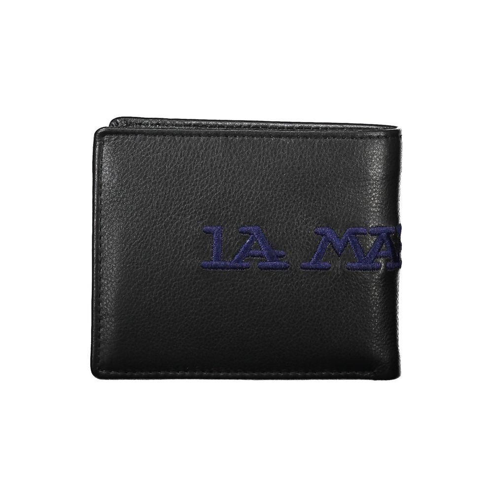 Cartera de cuero negra para hombre