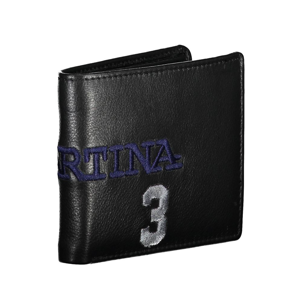 Cartera de cuero negra para hombre