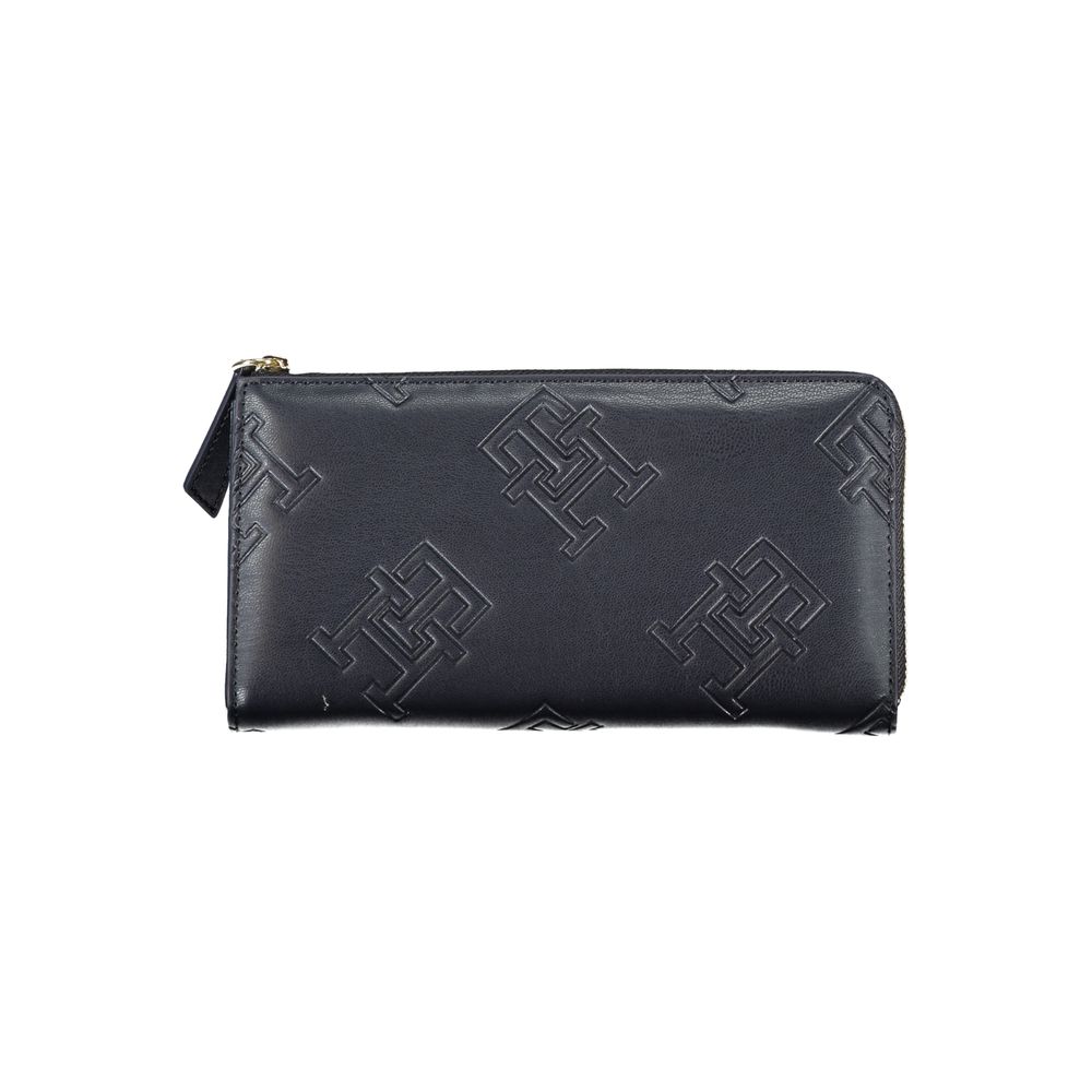 Portefeuille zippé bleu élégant