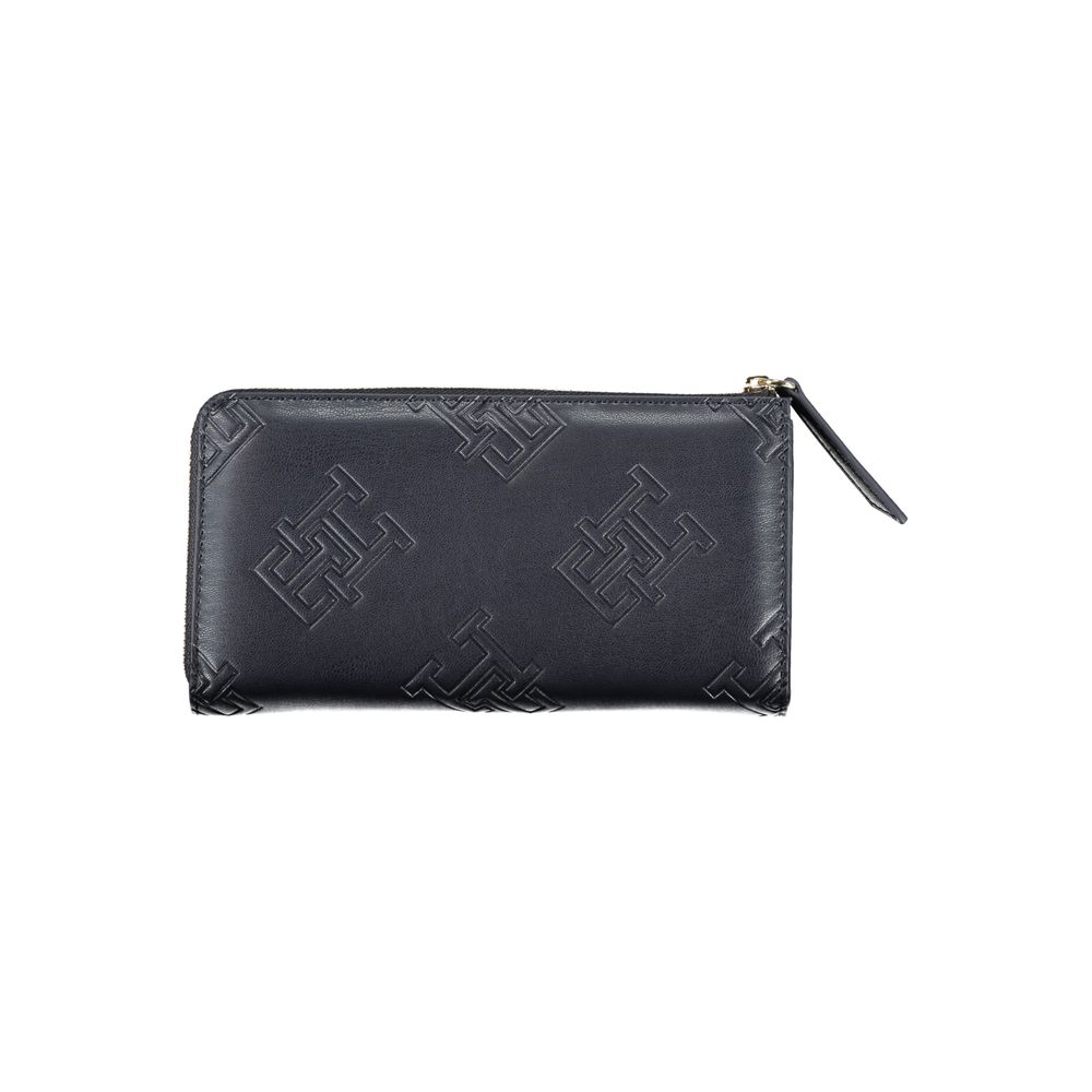Portefeuille zippé bleu élégant