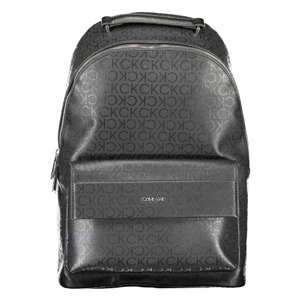 Black Backpack with Allover Logo