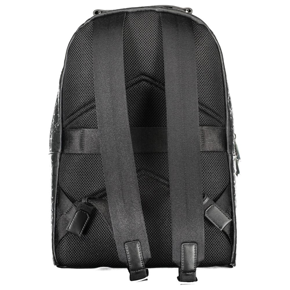 Black Backpack with Allover Logo