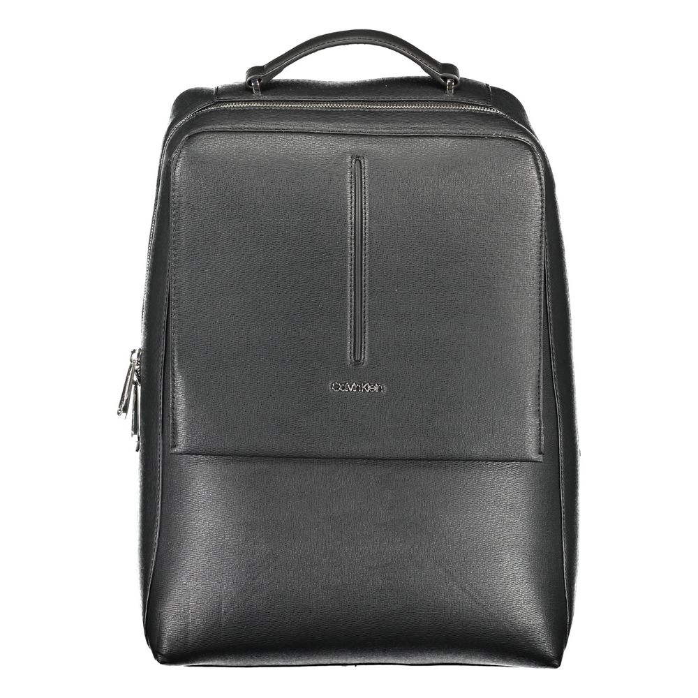 Black Backpack with Logo Detail