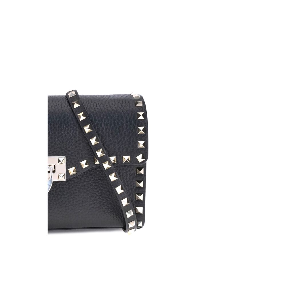 Small Rockstud Grainy Calfskin Crossbody Bag
