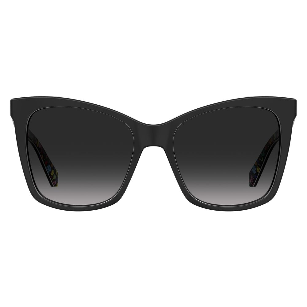 Lunettes de soleil en cuir de veau noir
