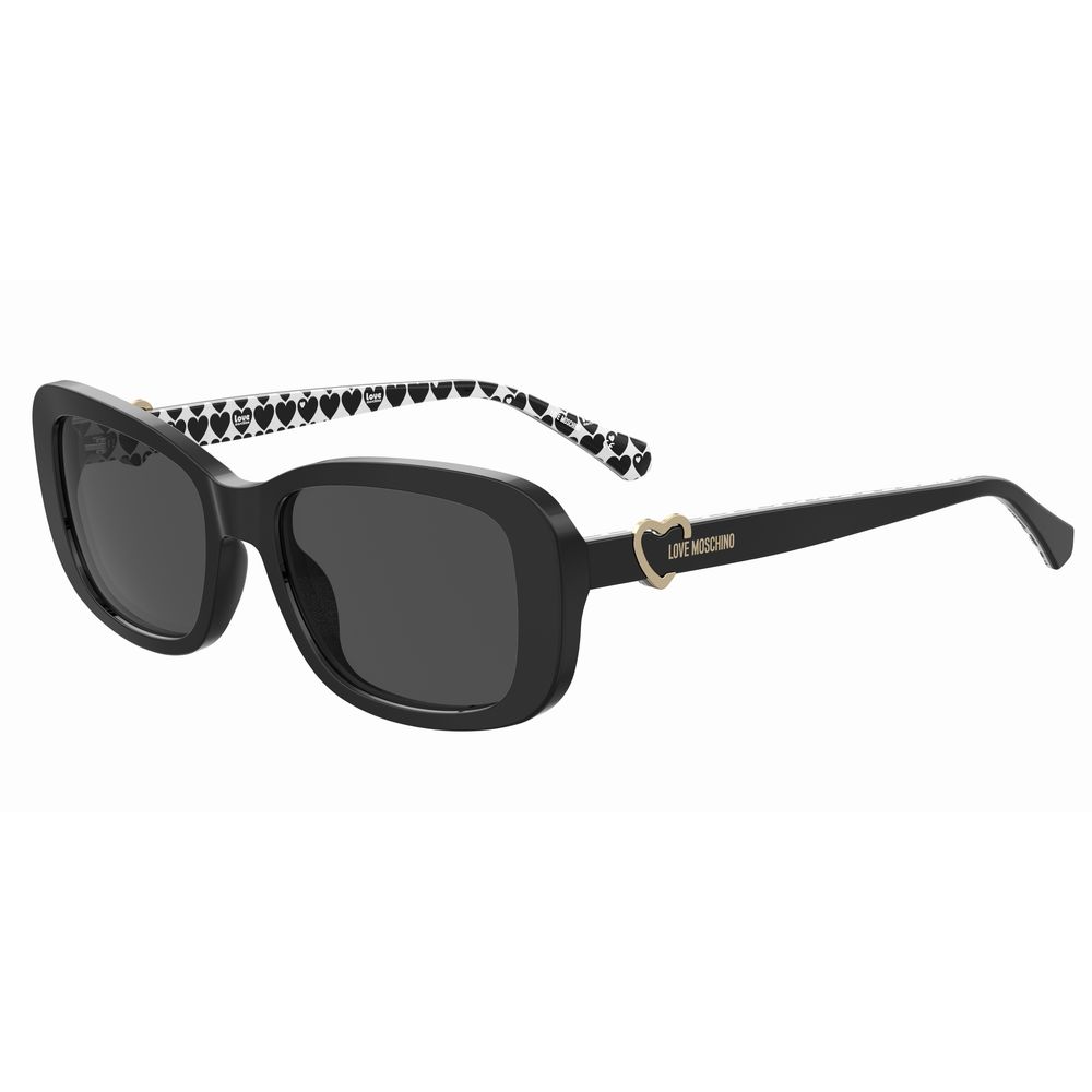Lunettes de soleil en cuir de veau noir