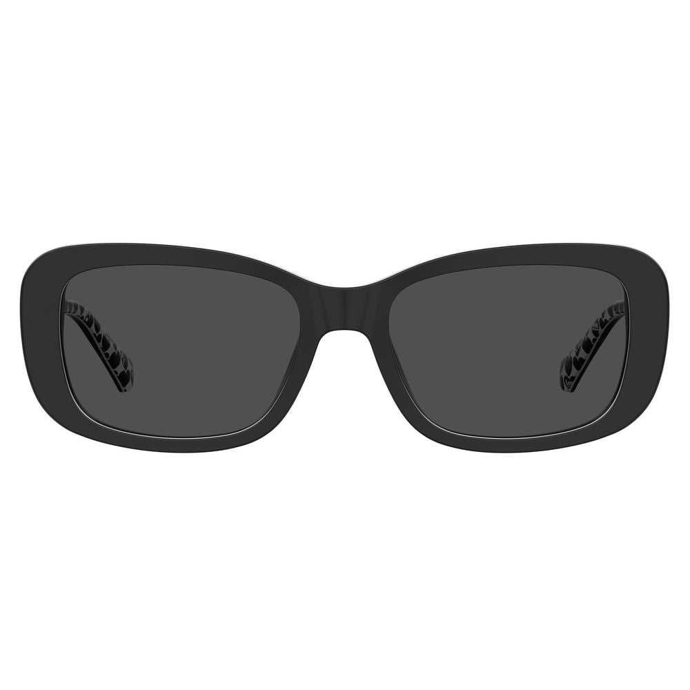 Lunettes de soleil en cuir de veau noir
