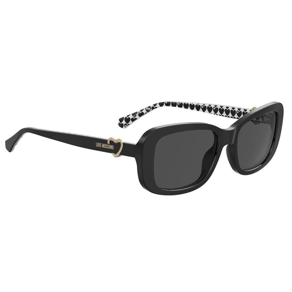 Lunettes de soleil en cuir de veau noir