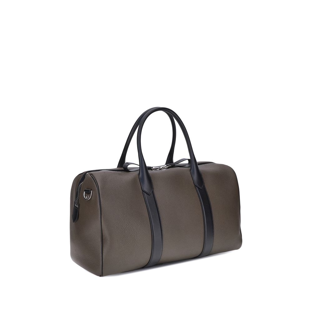 Grain Leather Wide Opening Medium Duffle