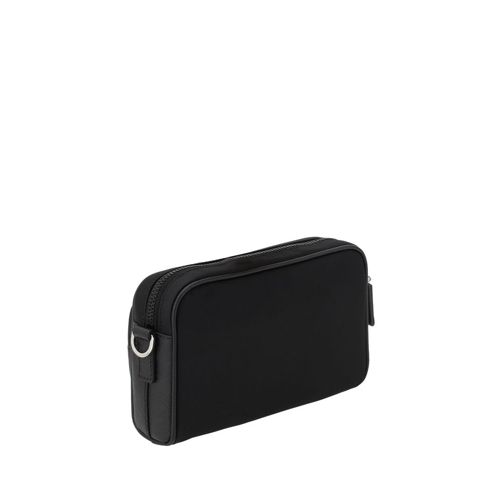 Re-Nylon and Saffiano Leather Shoulder Bag