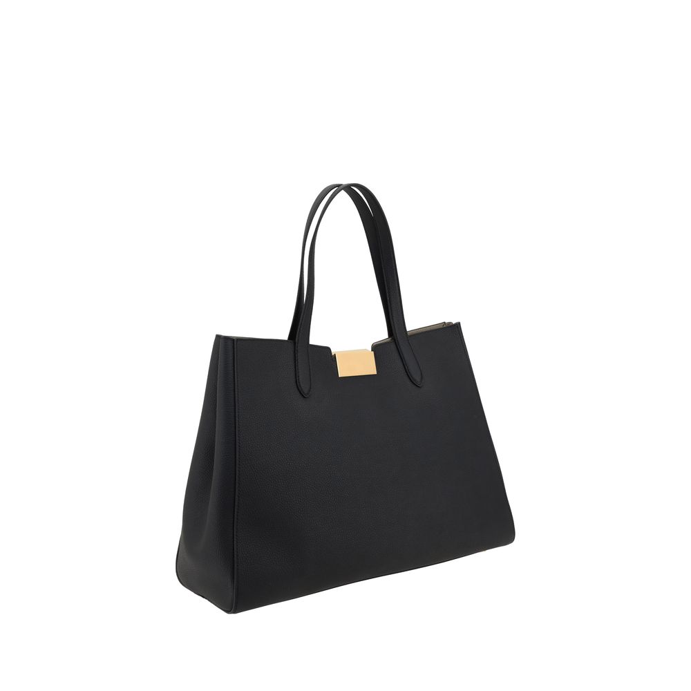 Black Leather Medium Trunkaroo Tote Handbag