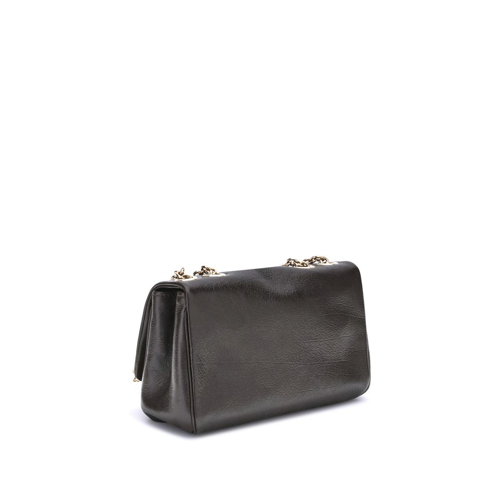 Small Heritage Shoulder Bag in Grained Leather