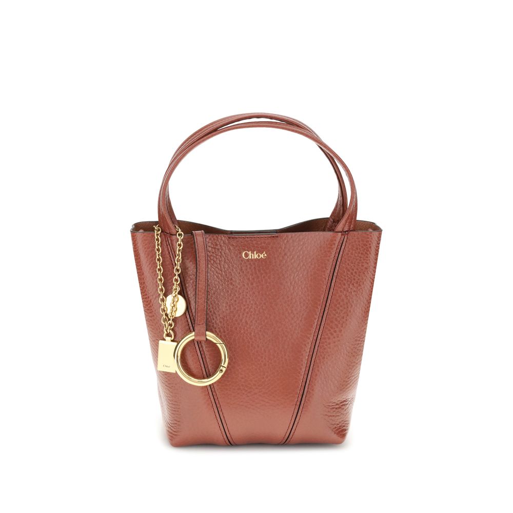Small Chloé Spin Tote Bag in Grained Leather