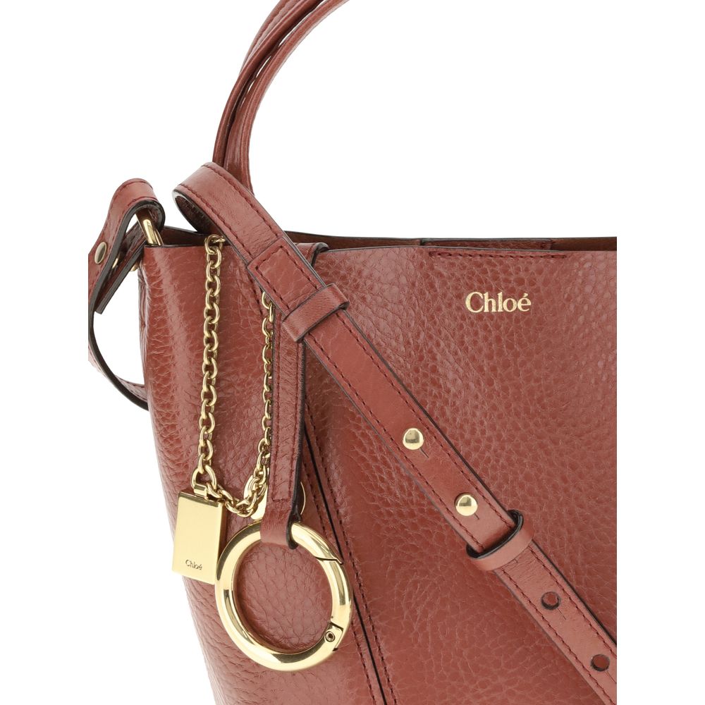Small Chloé Spin Tote Bag in Grained Leather
