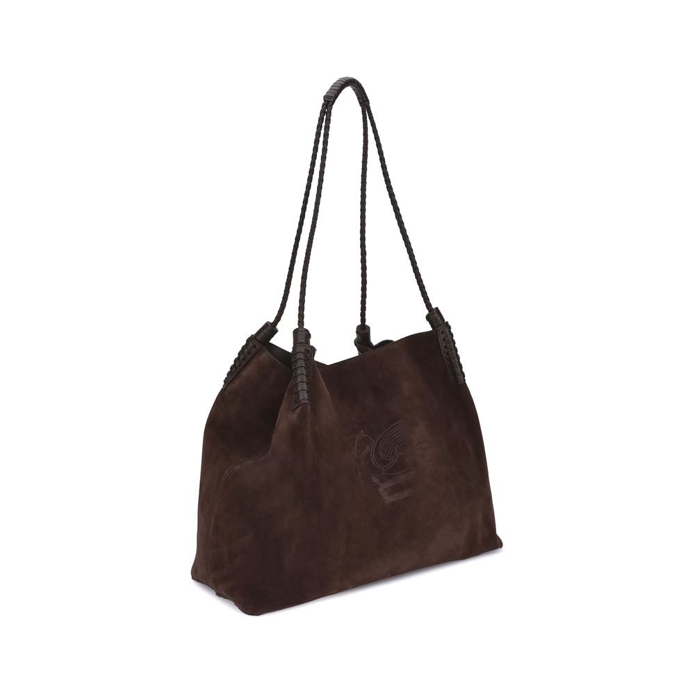 Medium Libra Tote Bag in Suede