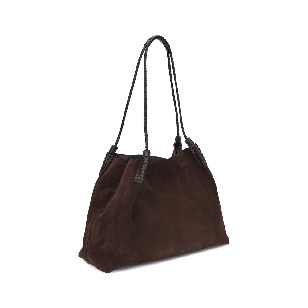 Medium Libra Tote Bag in Suede