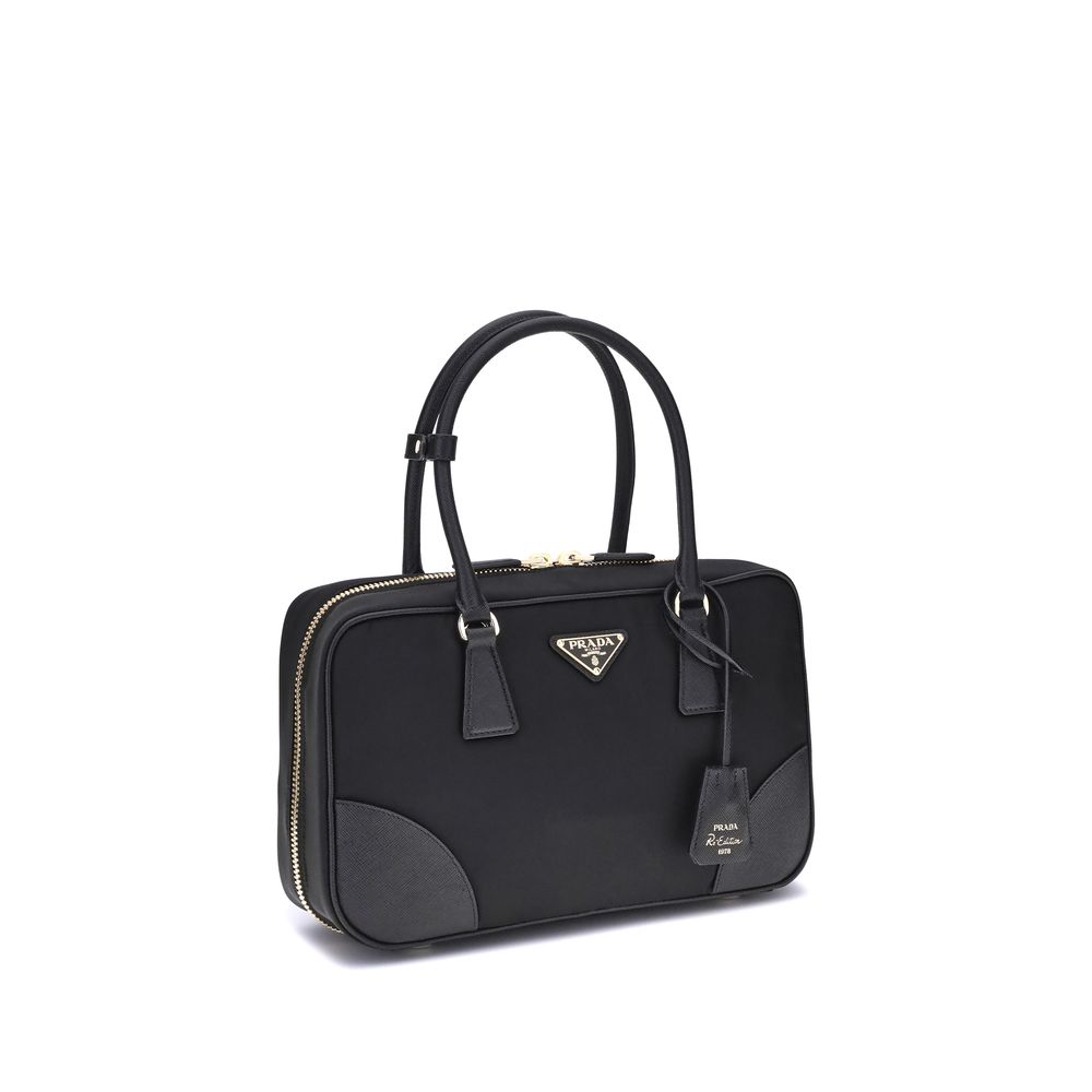 Re-Edition 1978 Medium Re-Nylon and Saffiano Leather Two-Handle Bag