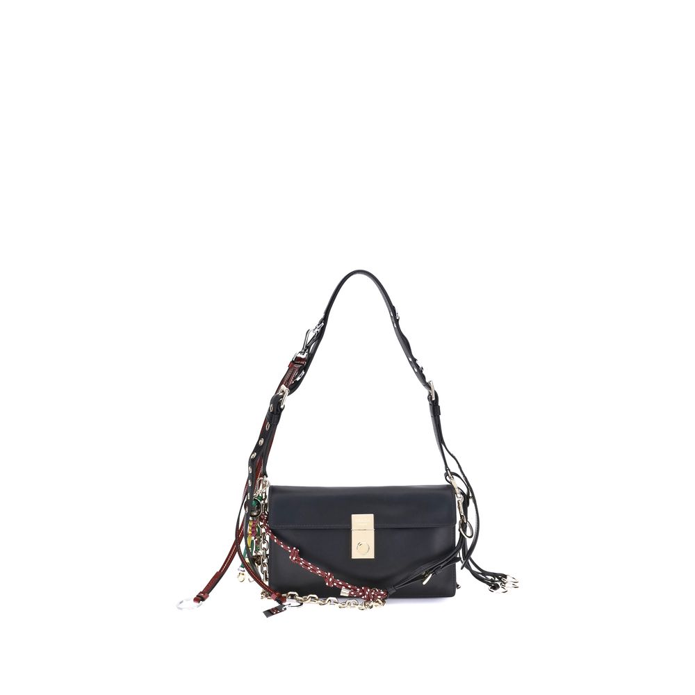 Soft Sound Small Leather Shoulder Bag with Charms