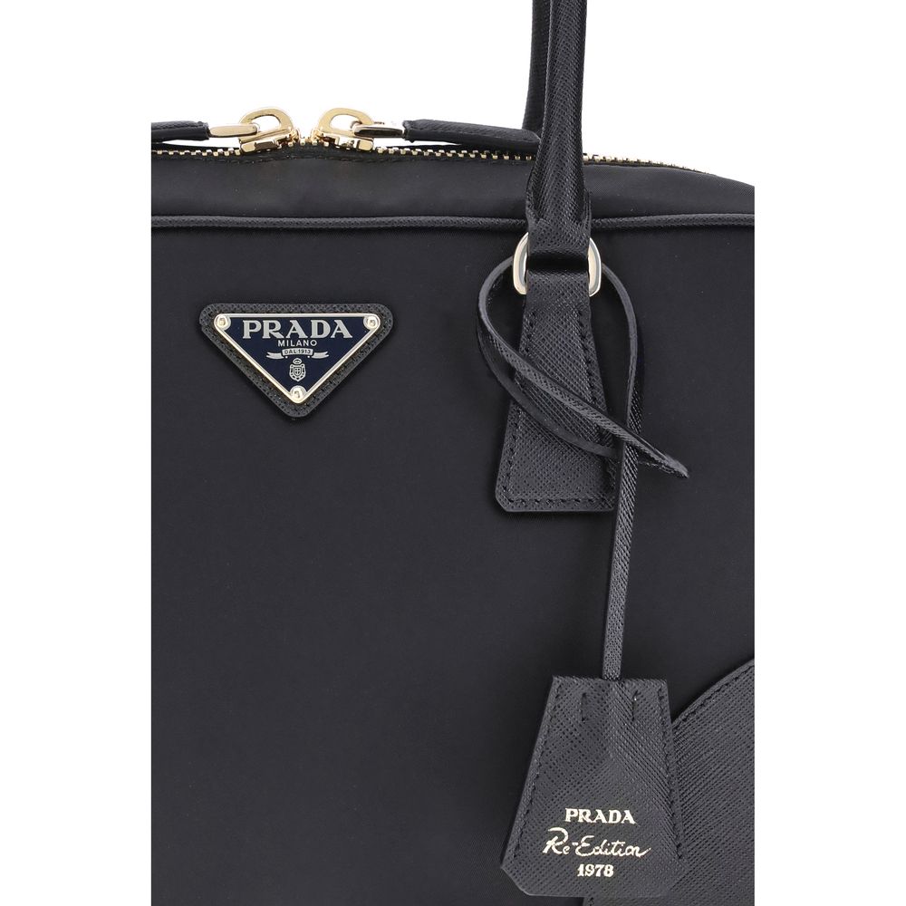 Re-Edition 1978 Medium Re-Nylon and Saffiano Leather Two-Handle Bag